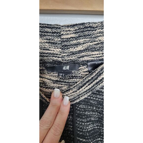 H&M Textured Jogger Sweatpants Womens Small Two Heathered Beige Black Lounge - Picture 2 of 9